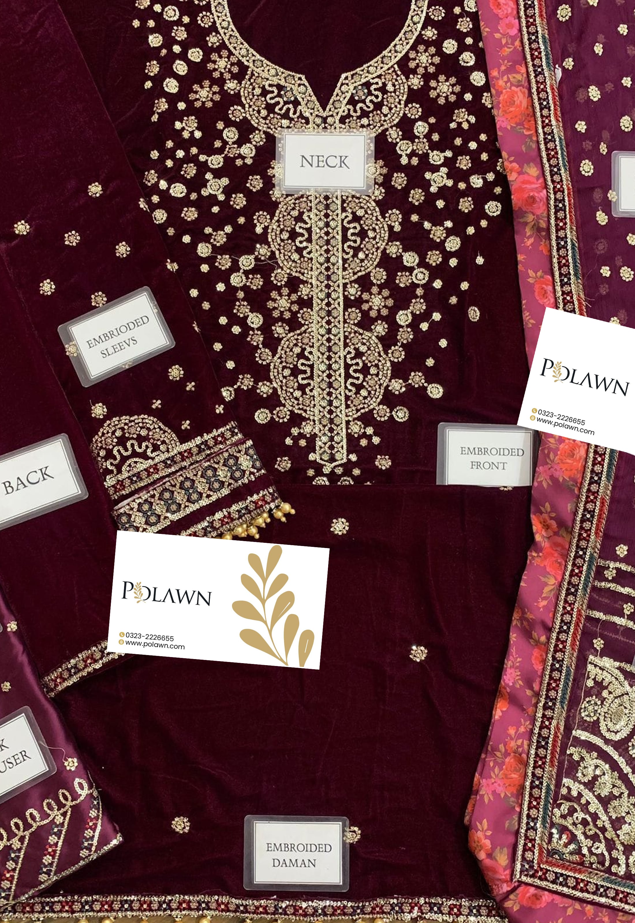 Embroidered Unstitched 3 Piece Velvet Suit JV-CVF-D05-25 - Party Wear