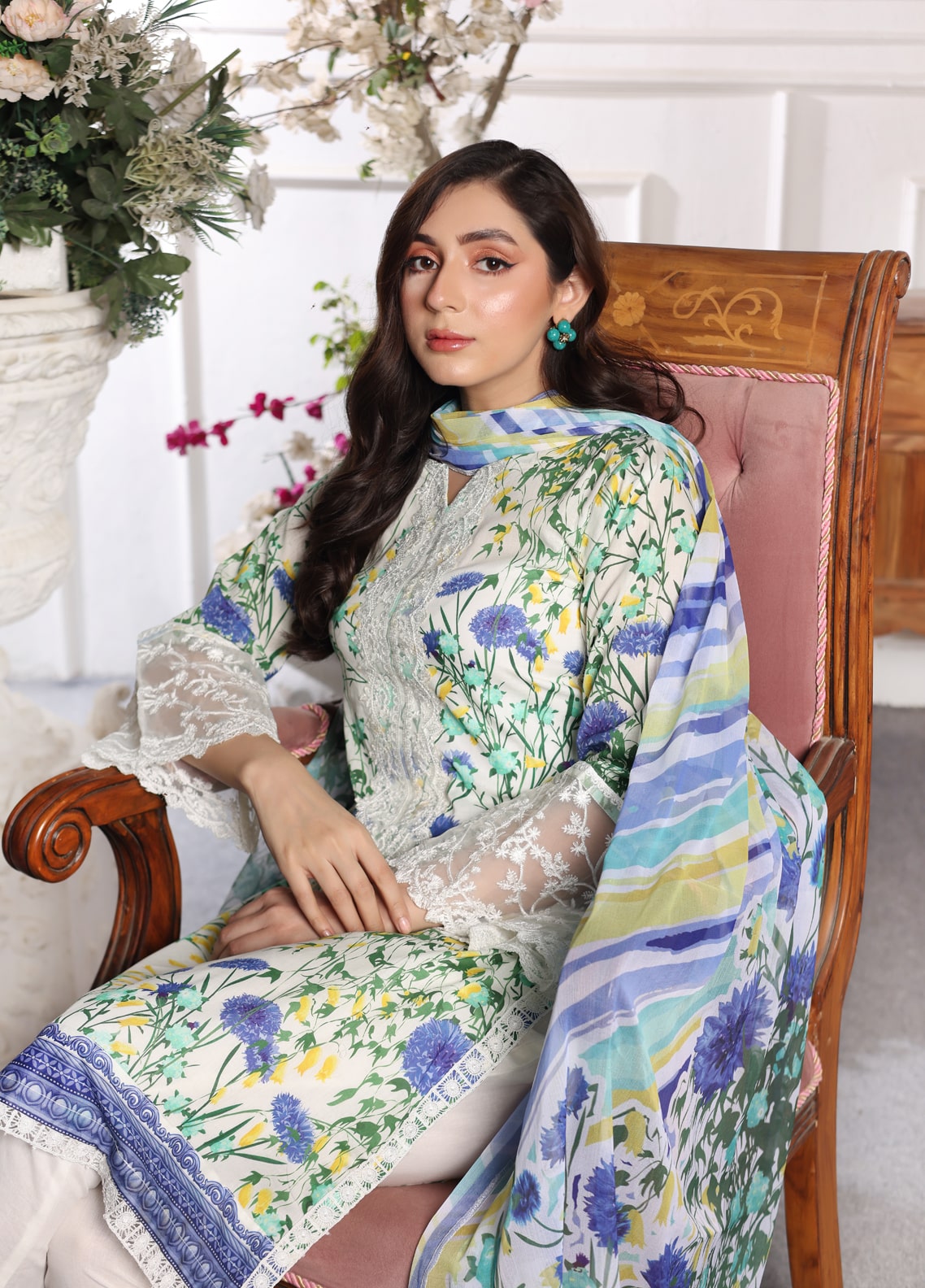 Embroidered Stitched 3 Piece Lawn Suit PD-24-105-Ready to Wear