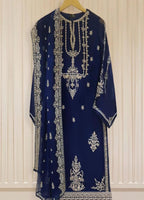 Embroidered Unstitched 3 Piece Chiffon Suit AG-S105319-22 -Party Wear