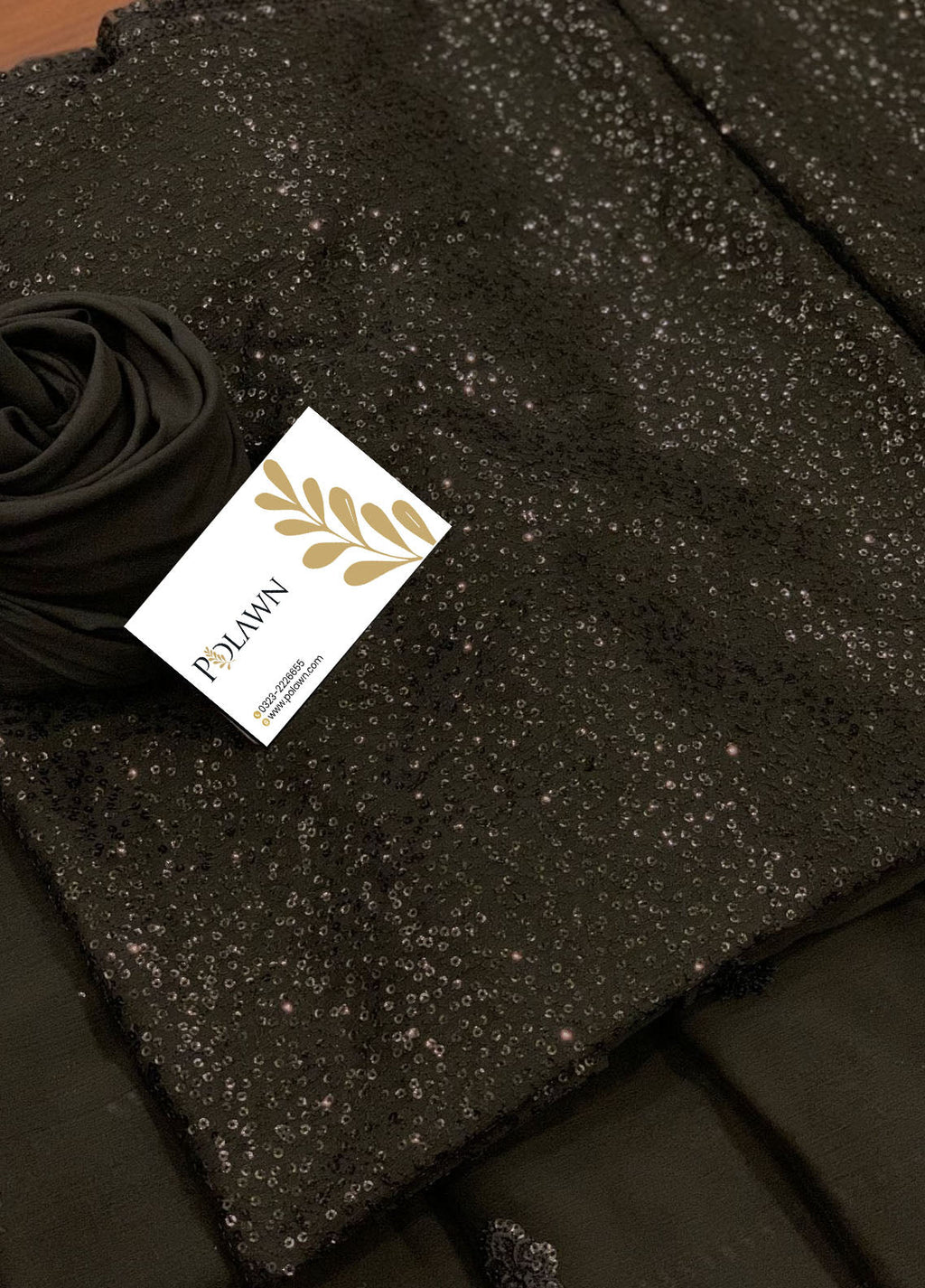 Black Embroidered Unstitched Chiffon Saree  AJC-D08-22-Party Wear