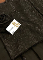 Black Embroidered Unstitched Chiffon Saree  AJC-D08-22-Party Wear