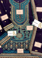 Embroidered Chiffon 3 Piece Unstitched Suit AJRNC-D10- 23-Party Wear