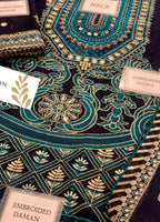 Embroidered Chiffon 3 Piece Unstitched Suit AJRNC-D10- 23-Party Wear
