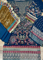 Embroidered Unstitched 3 Piece Chiffon Suit BC-D02-Party Wear