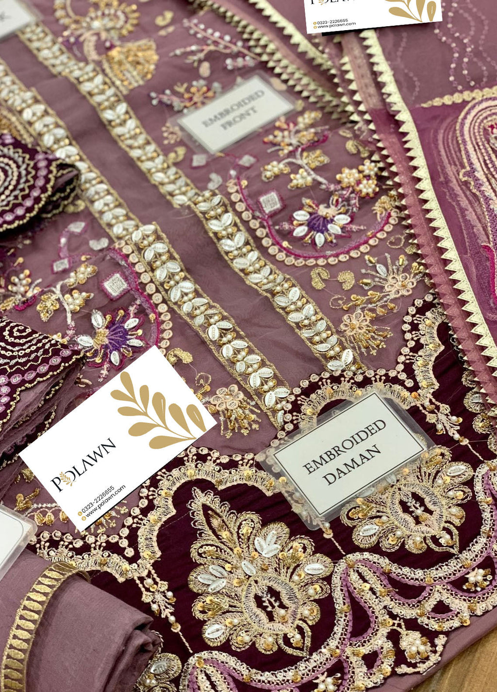 Embroidered Unstitched 3 Piece Organza Suit ECC-D03-MAUVELOUS-22-Party Wear