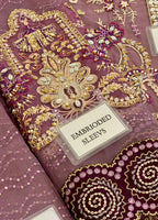 Embroidered Unstitched 3 Piece Organza Suit ECC-D03-MAUVELOUS-22-Party Wear