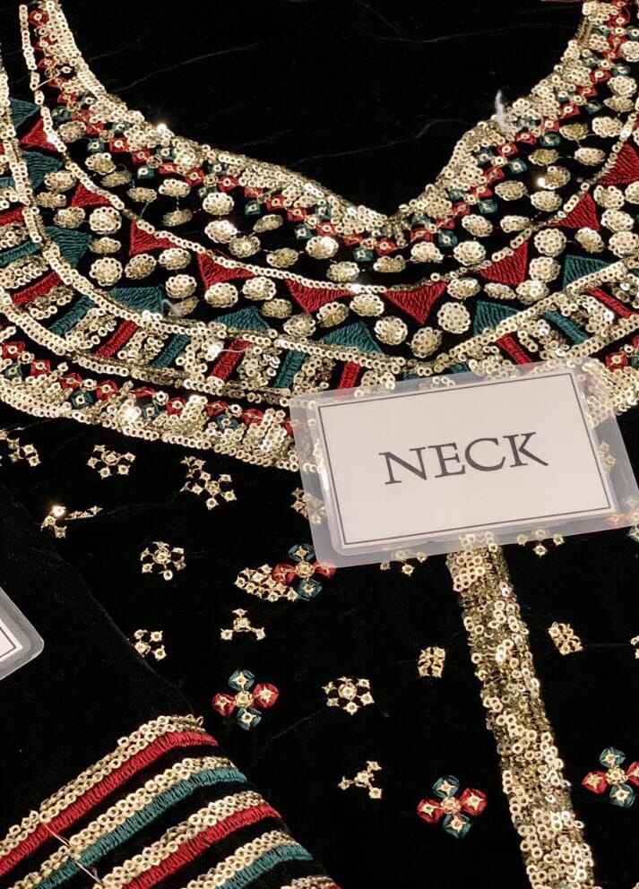 Embroidered Unstitched 3 Piece Velvet Suit JV-VF-2037 - Party Wear