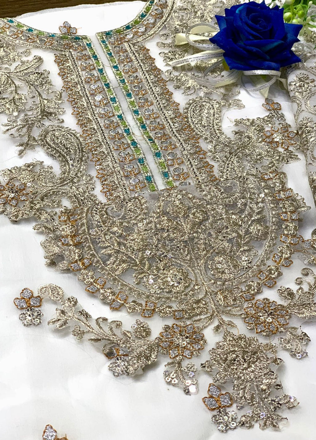 Embroidered Unstitched 3 Piece Chiffon Suit MBC-D07-22-Party Wear