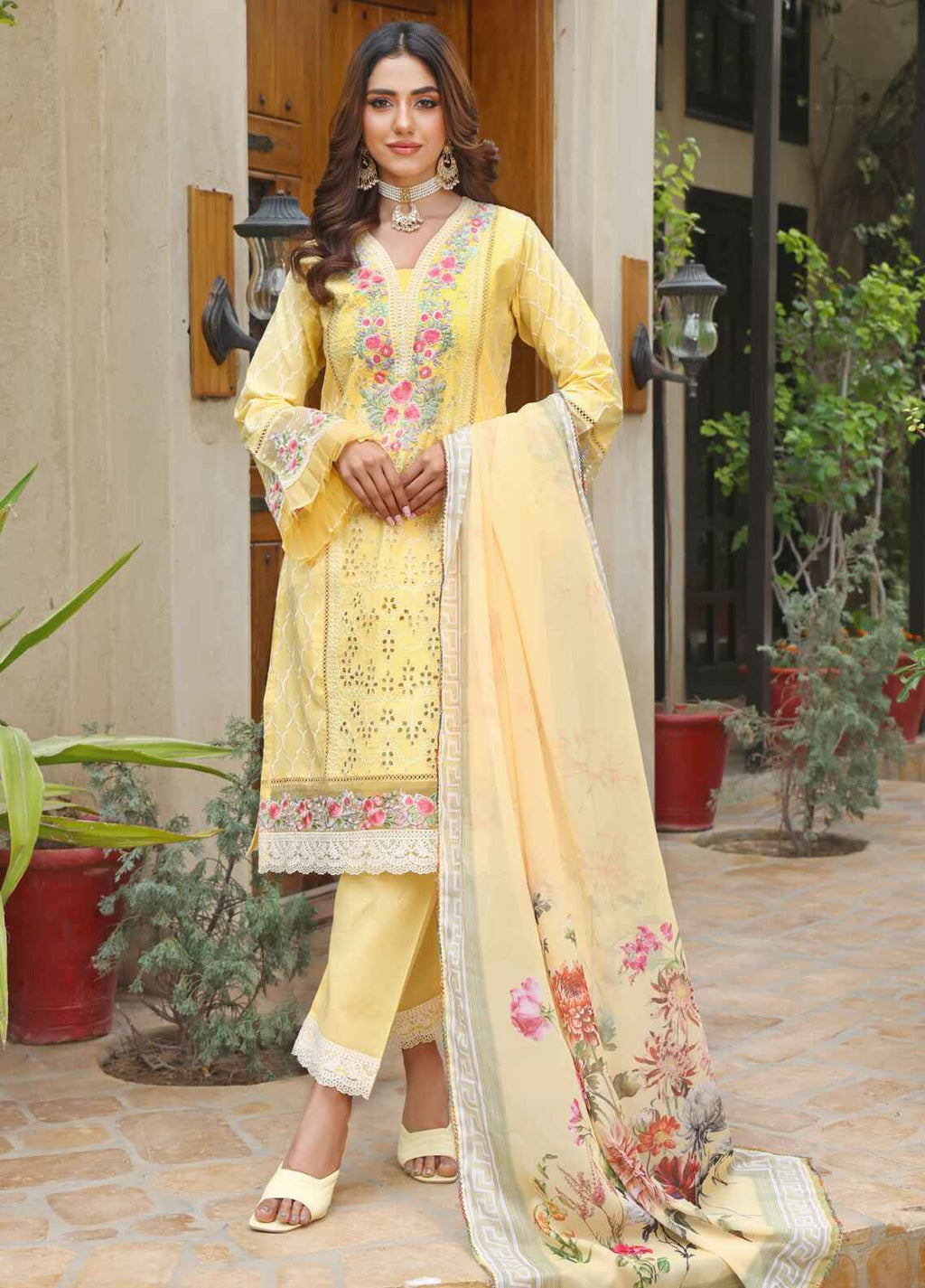 Embroidered Stitched 3 Piece Lawn Suit PD-24-301 - Ready to Wear