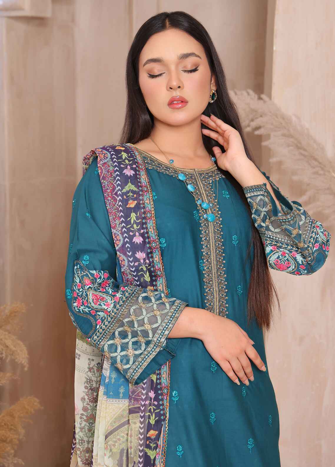 Embroidered Stitched 3 Piece Lawn Suit PD-24-302 - Ready to Wear