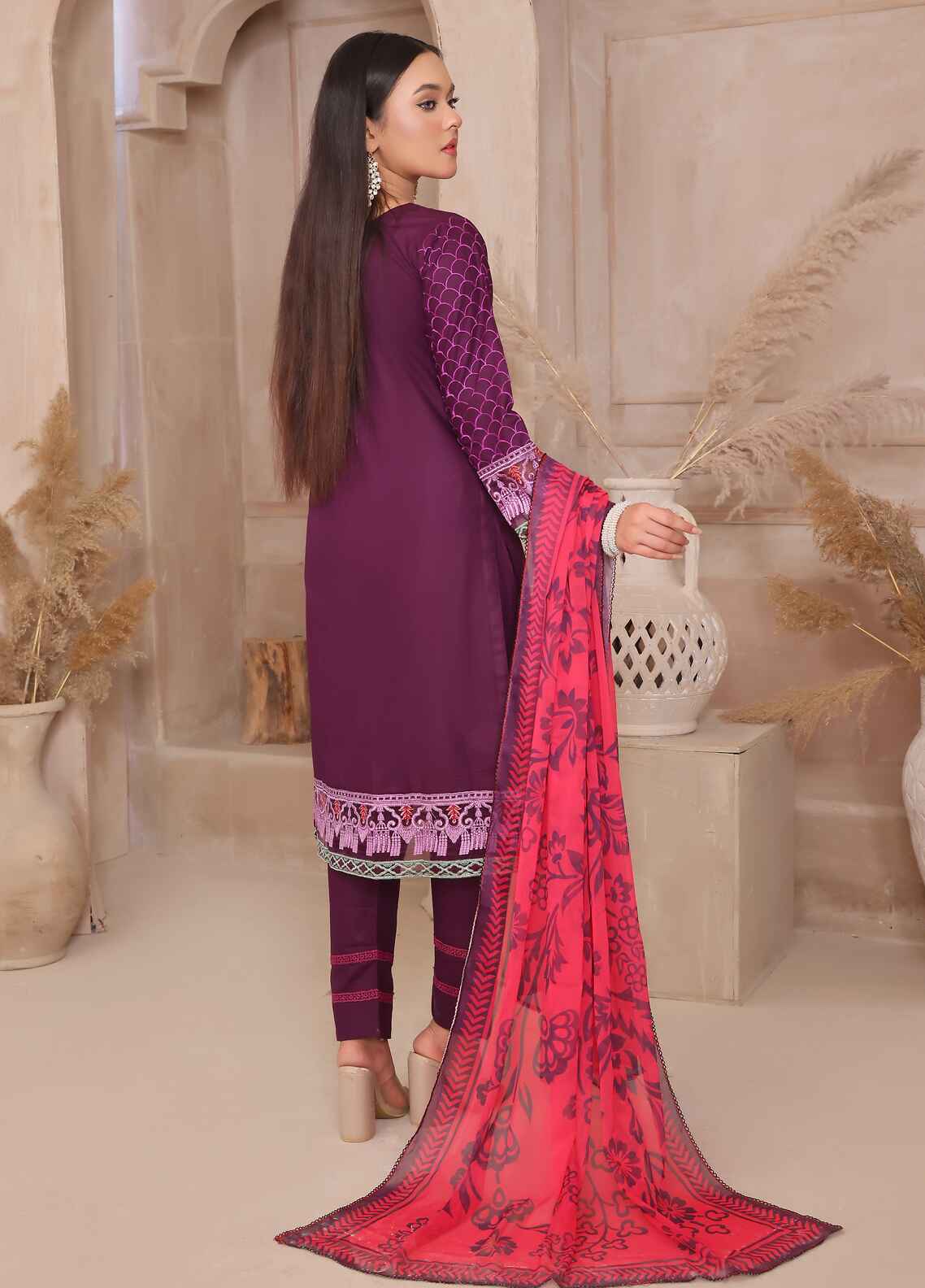 Embroidered Stitched 3 Piece Lawn Suit PD-24-304 - Ready to Wear