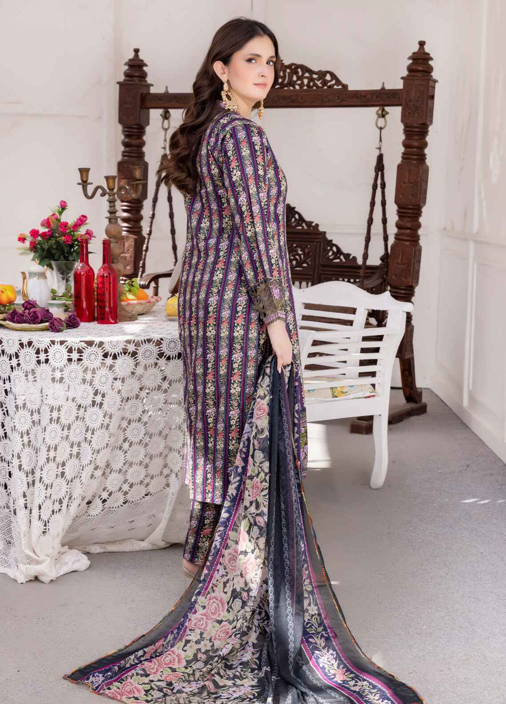 Nayab By Polawn Embroidered Stitched 3 Piece Lawn Suit PD-24-405-B-Ready to Wear