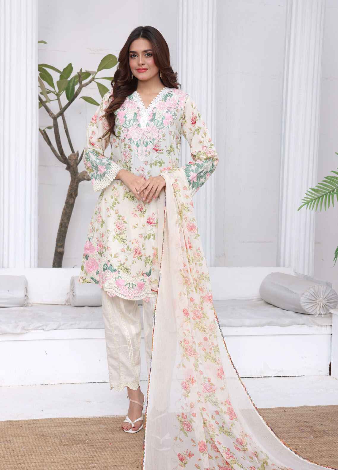 Printed Stitched 3 Piece Lawn Suit PD-25-102-Ready to Wear
