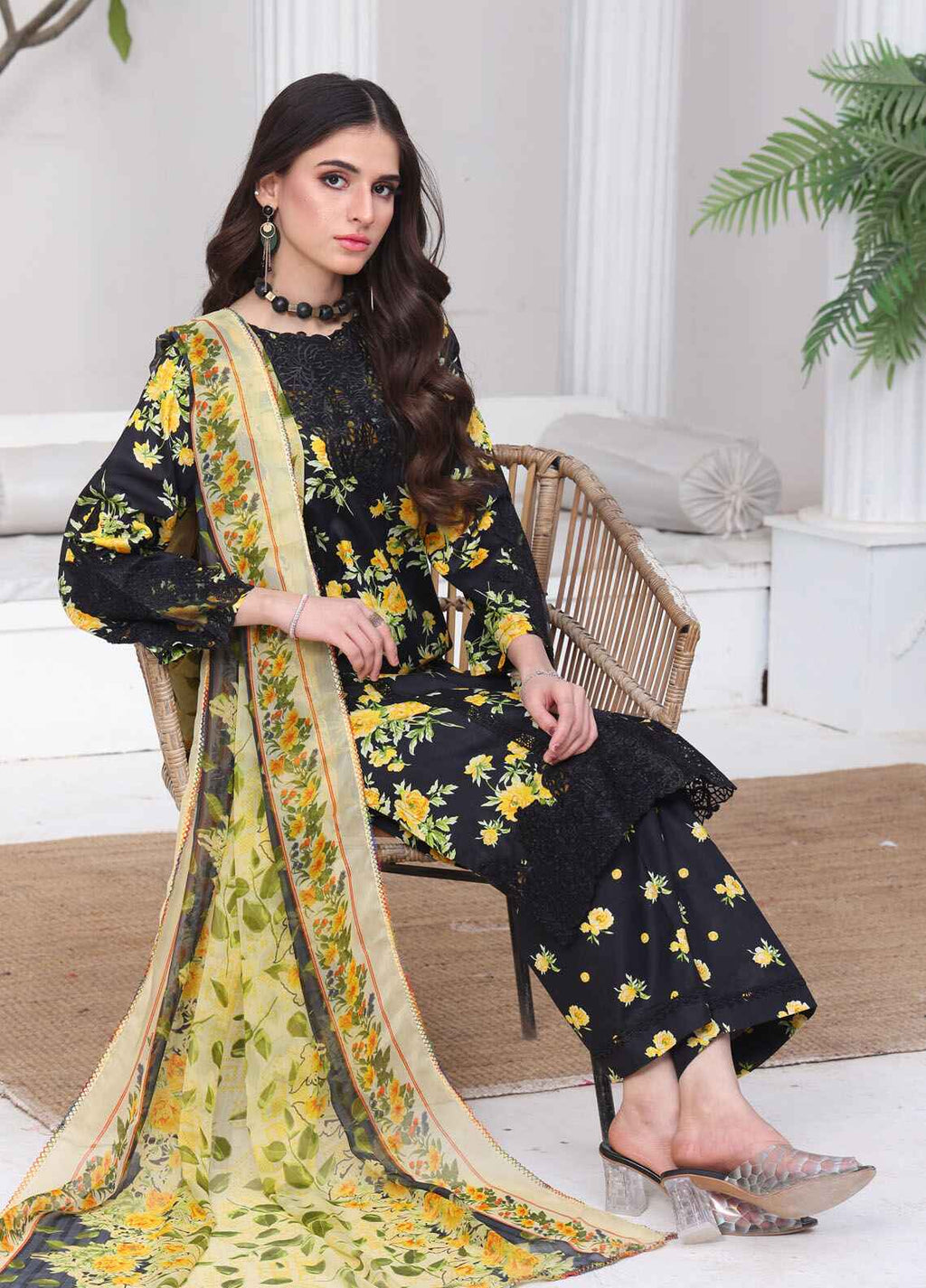 Printed Stitched 3 Piece Lawn Suit PD-25-106-Ready to Wear