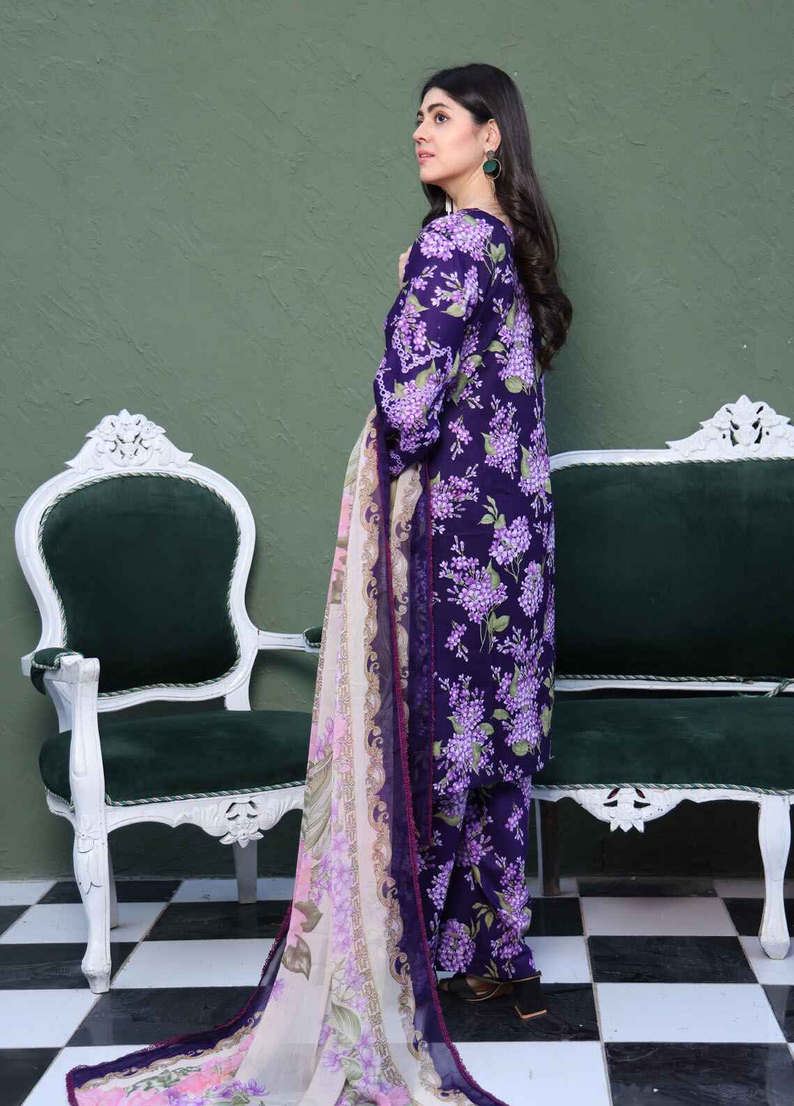 Printed Stitched 3 Piece Lawn Suit PD-25-107-Ready to Wear