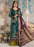 Green Embroidered Unstitched 3 Piece Chiffon Suit MBC-BD-2202-21-Party Wear