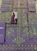 Purple Embroidered Unstitched 3 Piece Net Suit SC-ZAINA-Party Wear