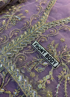 Purple Embroidered Unstitched 3 Piece Net Suit SC-ZAINA-Party Wear