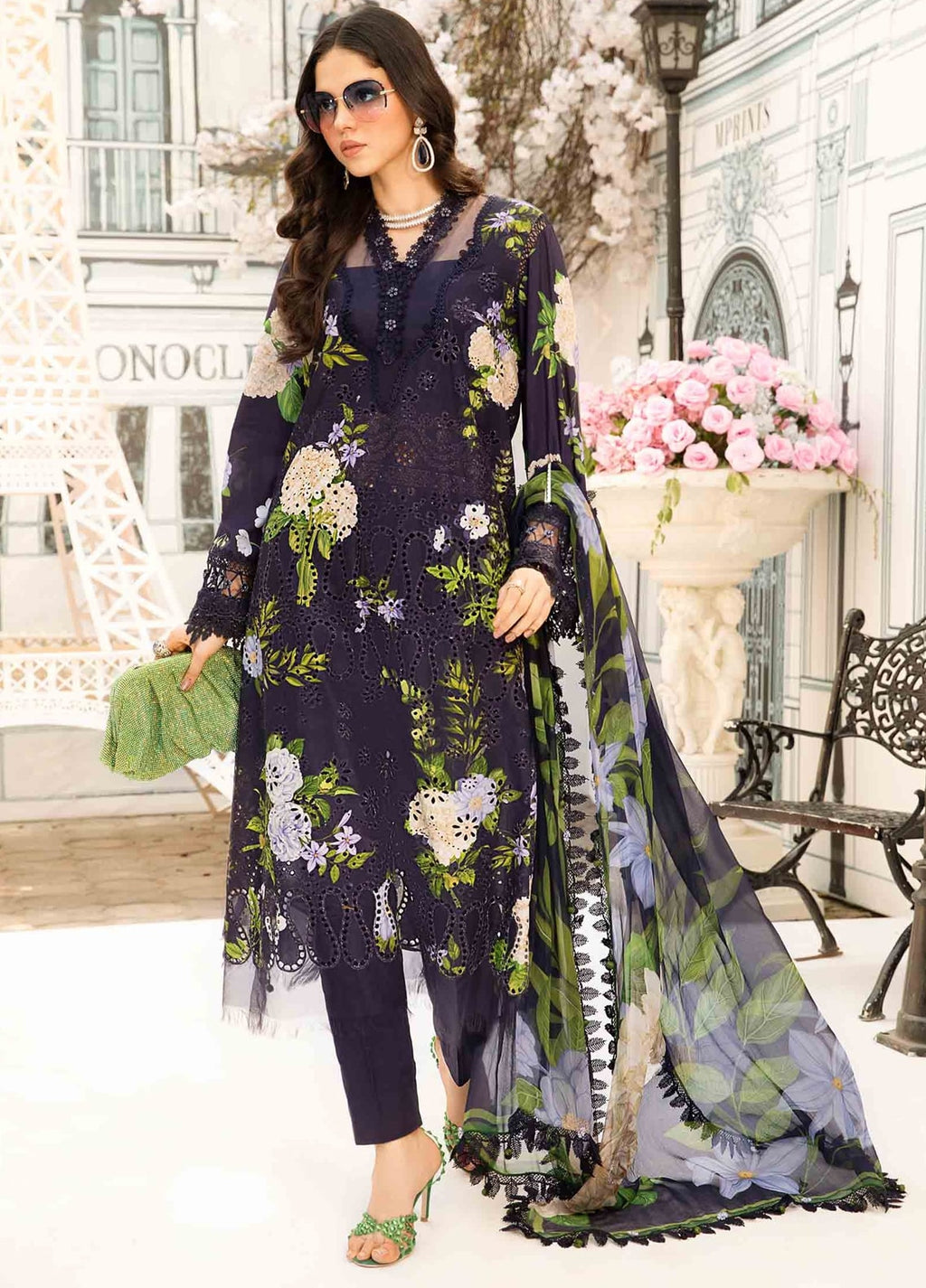 Embroidered Lawn 3 Piece Unstitched Suit  MBL-MPT-2602-B-25 - Summer Collection